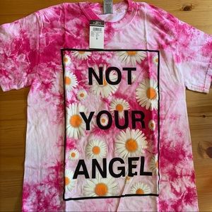 3/$10!!! “Not Your Angel” tie dye tee